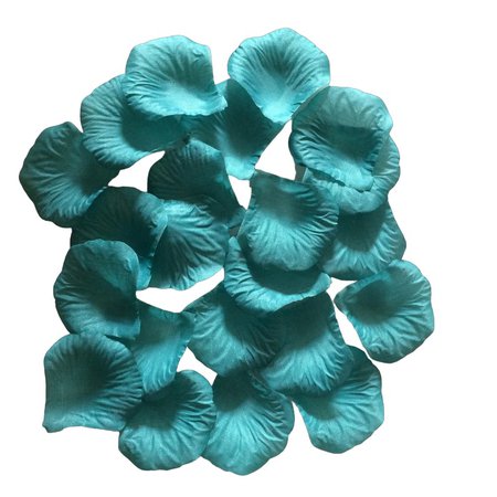 Teal Blue Turquoise Green Petals Silk Rose Petals For Wedding Party Decoration Table Confetti Flower Girl Basket 500 Petals HB-TEAL-500
