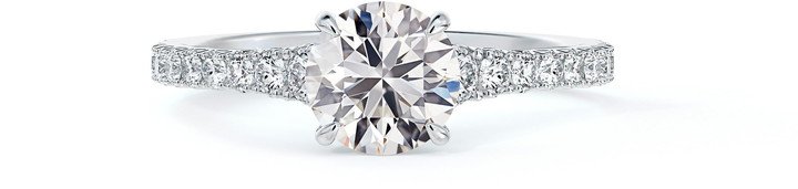 Icon(TM) Setting Round Diamond Engagement Ring with Diamond Band