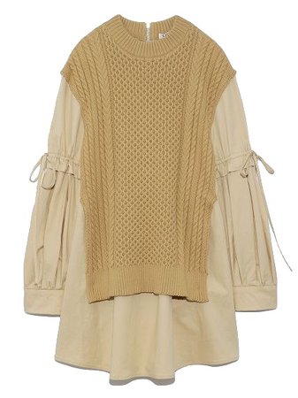 knit layered neutral tops