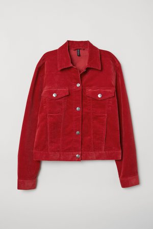 Cotton Corduroy Jacket - Red - | H&M US