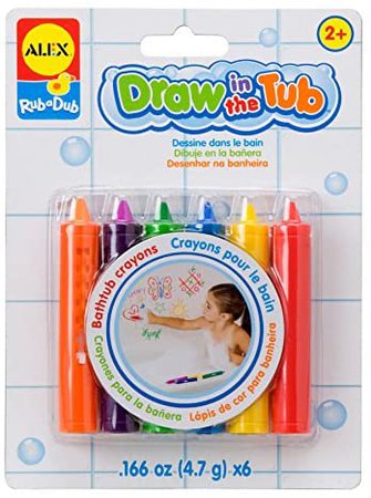 Amazon.com: Alex Rub a Dub Draw in the Tub Crayons Kids Bath Activity : Toys & Games