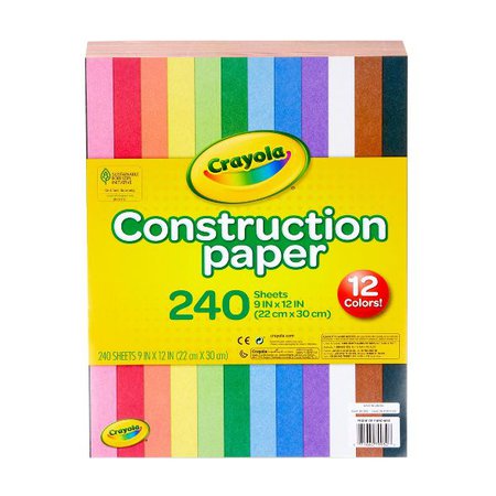 Crayola 240 Sheets Construction Paper - 12 Assorted Colors : Target