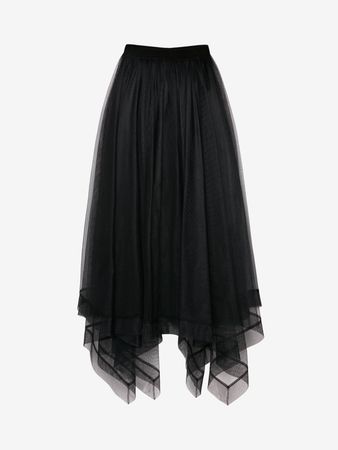 alexander mcqueen black tulle skirt