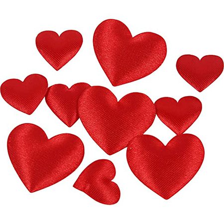 Satin Hearts, size 10+20 mm, thickness 1-2 mm, red, 70asstd : Amazon.co.uk: Home & Kitchen