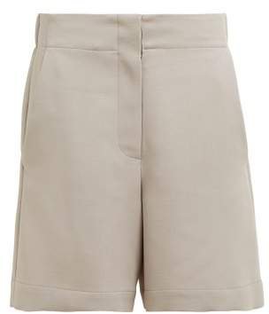 Elasticated Back Wool Blend Shorts - Womens - Grey