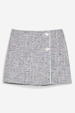 Silver Button Boucle Skirt - Skirts - Clothing - Topshop