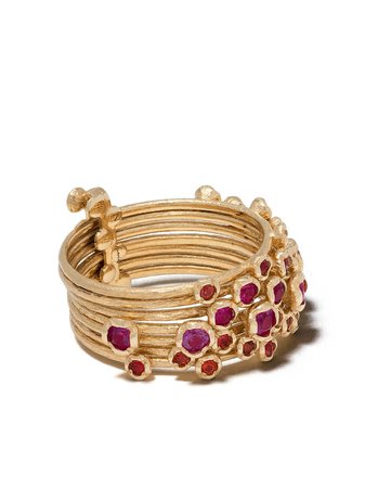 Shop Annoushka 18kt yellow gold Hidden Reef sapphire ring with Express Delivery - FARFETCH