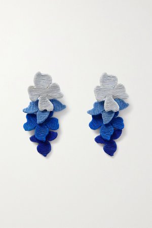 Blue Blossom cord clip earrings | Rebecca de Ravenel | NET-A-PORTER
