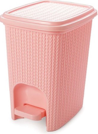 pink trash can