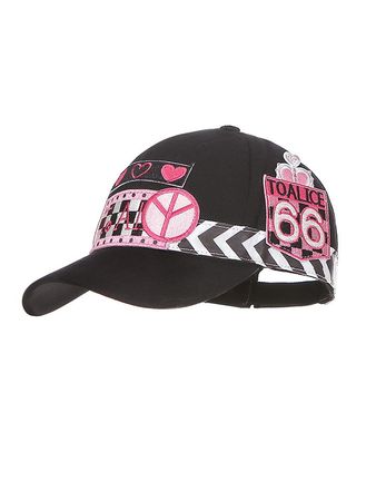 Pink Racer Embroidery Baseball Hat