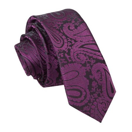 Purple Paisley Skinny Tie - James Alexander