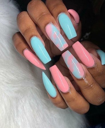 blue and pink nails - Google Search