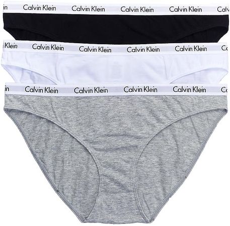 Calvin Klein Women's Carousel Logo Cotton Stretch Bikini Panties, 3 Pack at Amazon Women’s Clothing store