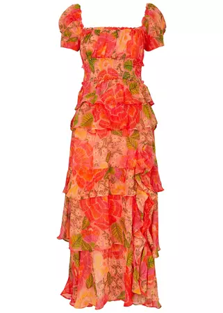 FARM RIO Blooming Floral chiffon maxi dress - Harvey Nichols