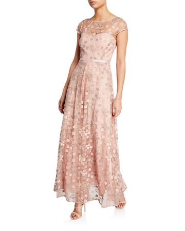Karl Lagerfeld Paris Lace Floral-Embroidered Gown