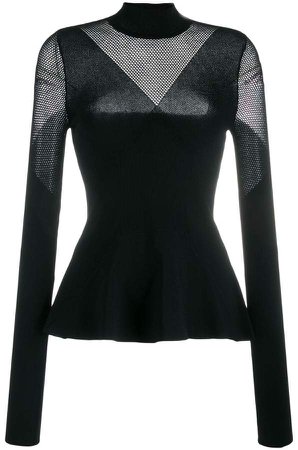 mesh panels knitted top