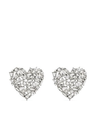 Jennifer Behr Amory heart-shaped Crystal Earrings - Farfetch