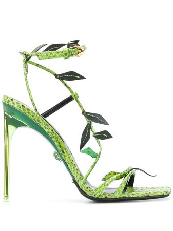 Versace Antheia leaf-embellished Stiletto Sandals - Farfetch