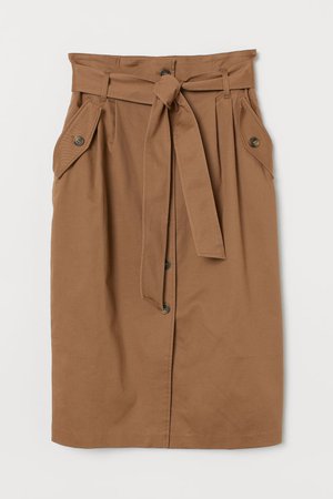 Knee-length Utility Skirt - Dark beige - Ladies | H&M US