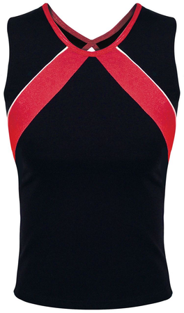 Red and black cheer top