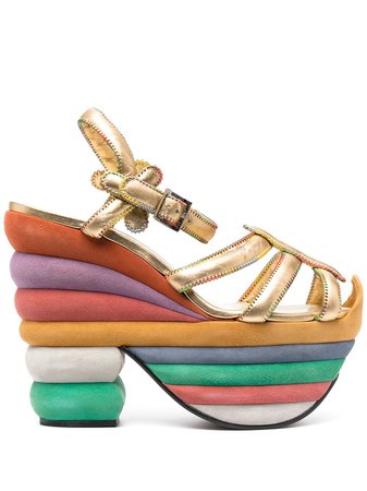 Salvatore Ferragamo Rainbow 85mm wedge sandals