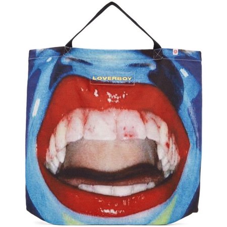 Charles Jeffrey Loverboy Blue Large Mouth Tote ($300)