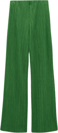 green plisse trousers