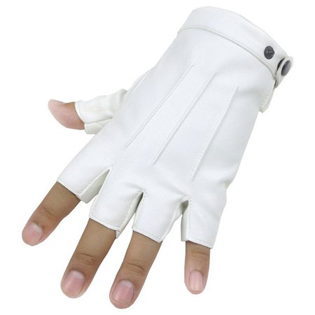 white fingerless biker gloves - Google Search