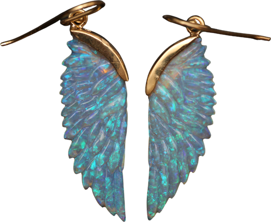 Totem Kitten Opal Wing Earrings