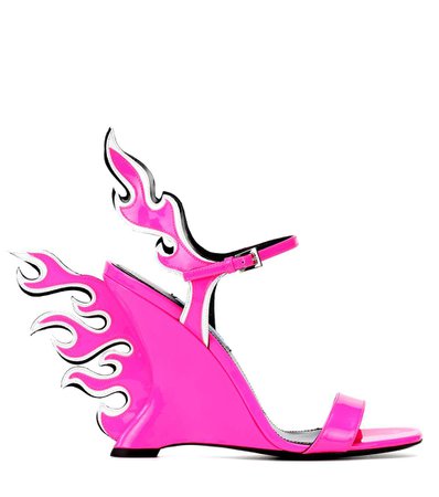 100 Flame Wedge Sandals - Prada | mytheresa.com