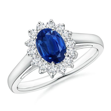 Princess Diana Inspired Blue Sapphire Ring with Diamond Halo 🌌