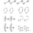 Amazon.com: Jstyle 8Pairs Stainless Steel Helix Cartilage Tragus Stud Earring Hoops for Women Grils CZ Barbell Piercing Earrings Stud Body Piercing Jewelry 16-18G: Clothing