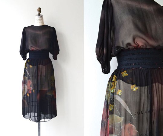 Mystery Garden dress silk 1920s dress vintage 20s dress | Etsy