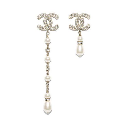 CHANEL Metal, Glass Pearls & Strass Earrings