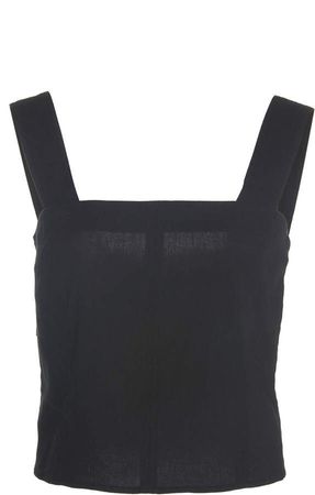 Cropped Wide Strap Linen Shell Top
