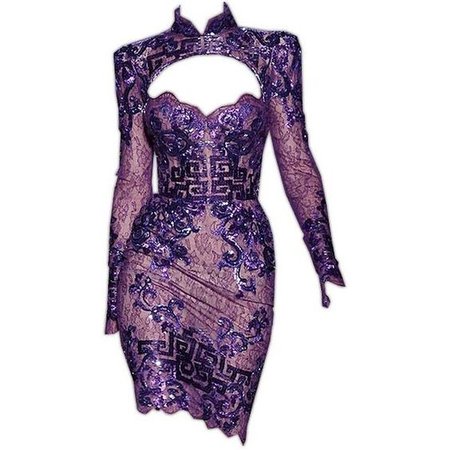 Long Sleeve Purple Dress