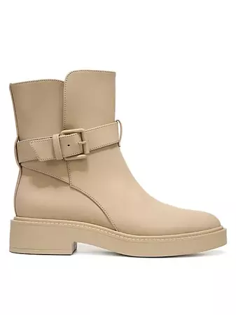 Shop Vince Kaelyn Water-Resistant Leather Buckle Boots | Saks Fifth Avenue
