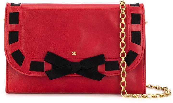 Chanel Pre Owned ribbon trim shoulder bag