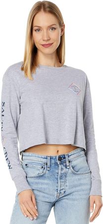 Salty Crew Optical Tippet Long Sleeve Crop Tee at Amazon Women’s Clothing store