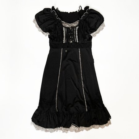 ozz on croce barmaid lolita babydoll dress with lace seam and trim details
