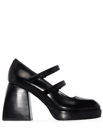 Shop Nodaleto block 85mm heel Mary Jane pumps with Express Delivery - FARFETCH