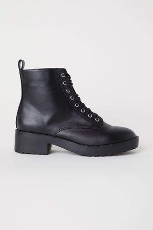 Boots with Lacing - Black