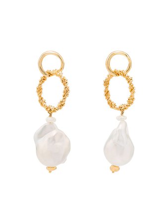 Joanna Laura Constantine Yellow gold-plated Baroque Pearl Drop Earrings - Farfetch