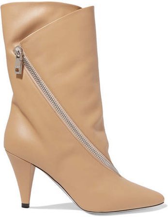 Leather Boots - Beige