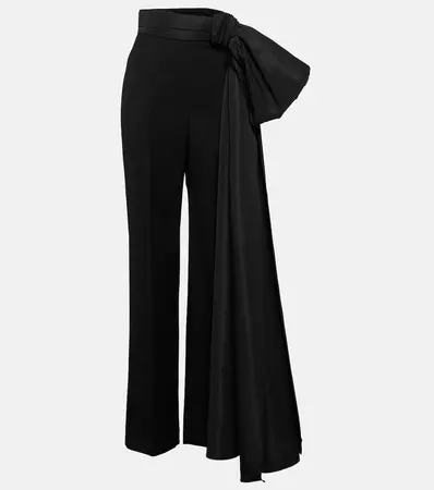 Bow Detail Wool Tuxedo Pants in Black - Alexander Mc Queen | Mytheresa