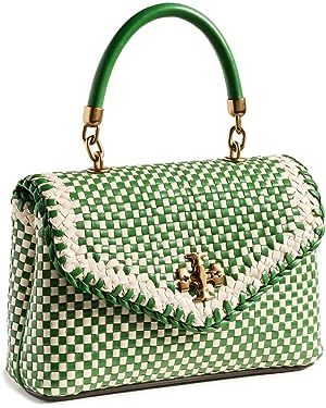 Tory Burch Women's Kira Woven Mini Top Handle Bag, Basil, Green, One Size: Handbags: Amazon.com