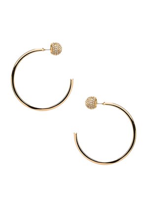 Pave Ball Topped C Hoops