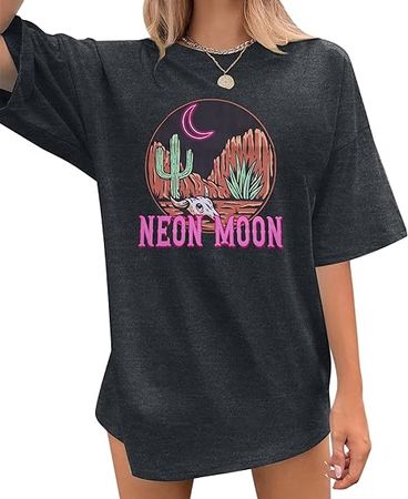 Amazon.com: Women's Oversized T Shirts Neon Moon Shirts Classic Country Cowgirl T-Shirt Music Vintage Graphic Tee Tops : Clothing, Shoes & Jewelry