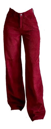 red rib jeans