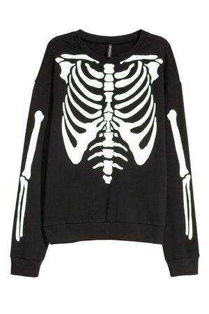 Printed sweatshirt - Black/Skeleton - Ladies | H&M GB